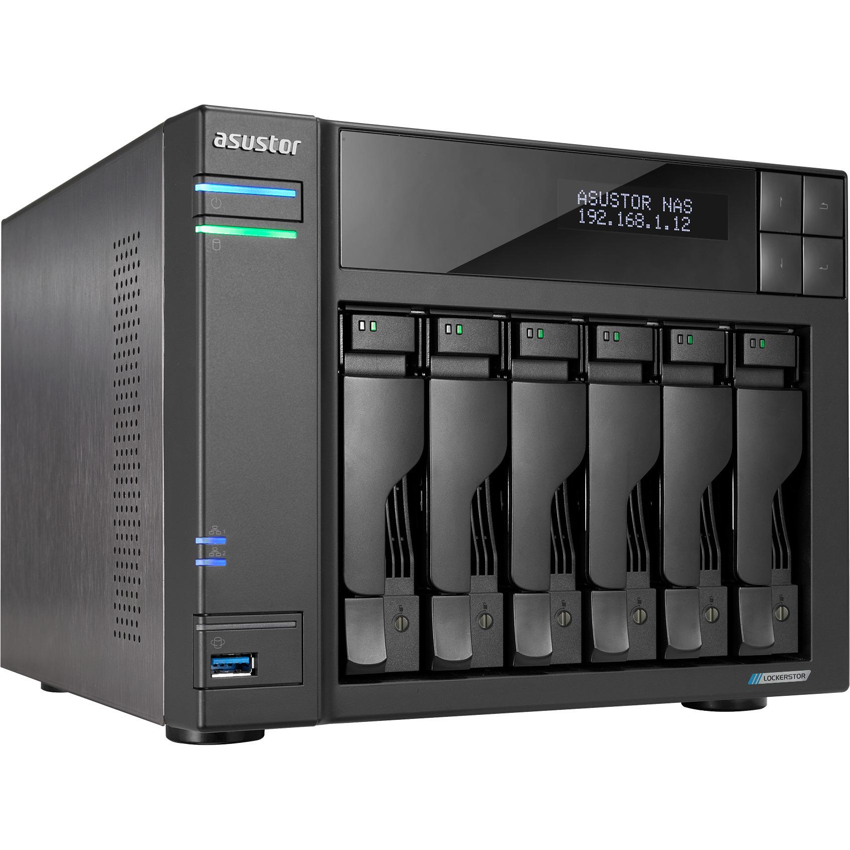 Asustor Lockerstor 6 Gen2 AS6706T (0 TB), NAS, Schwarz