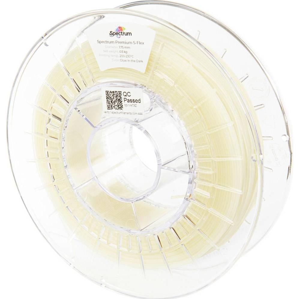 Spectrum Filaments 80530 S-Flex 98A Glow in the Dark Filament Flexibles Filament (1.75 mm, 500 g), Filamenti stampa 3D, Verde