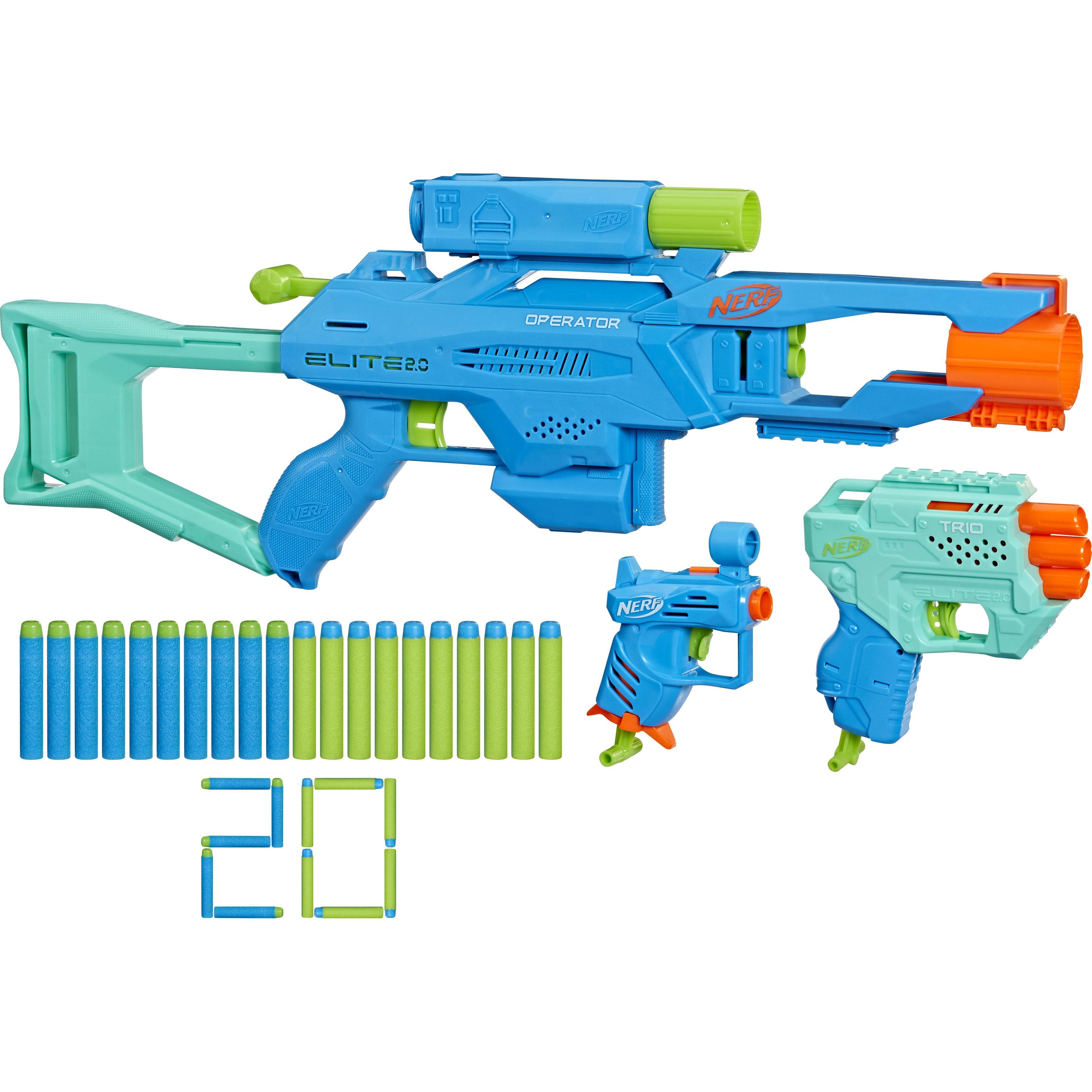 Nerf Elite 2.0 Tactical Pack, 3er-Pack, Operator DB-2 Blaster, Trio TD-3 Blaster, Ace SD-1 Blaster