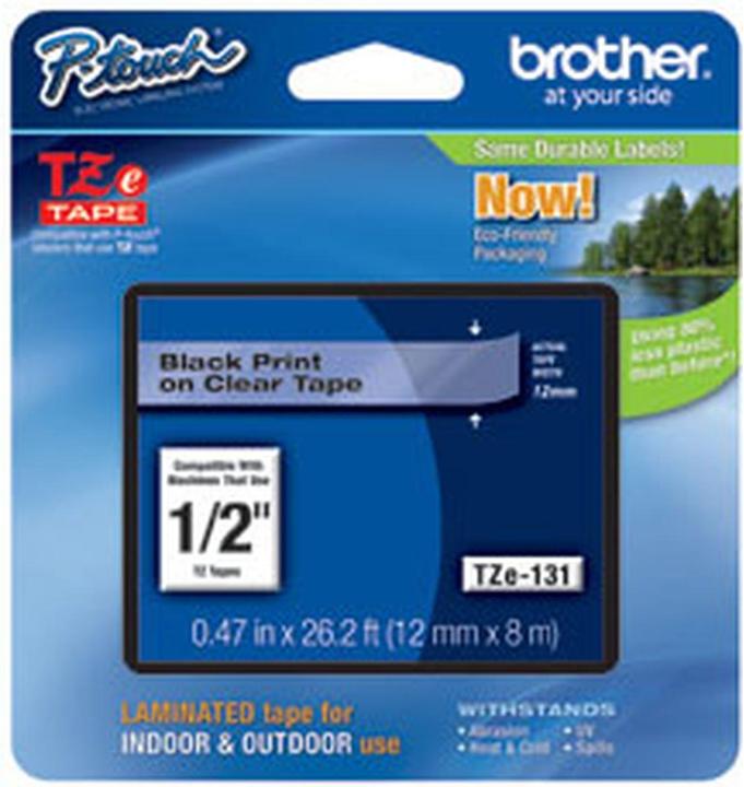 Actual product image Brother TZe-131 (1.20 cm, Black, Transparent)