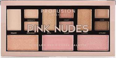 Profusion Cosmetics Mini Artistry 12 Shade Eye & Cheek Palette Pink Nudes (Nude, Pink)