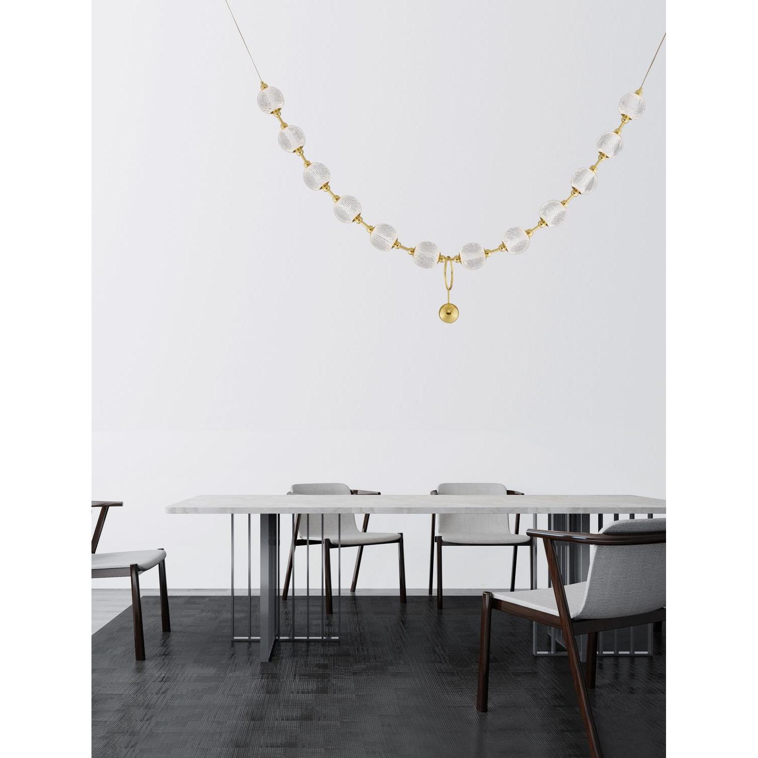 Thumbnail - Nova Luce, Pendelleuchte, BRILLANTE LED Pendelleuchte Gold 49W Neutralweiss 185x10x200cm dimmbar 9695200
