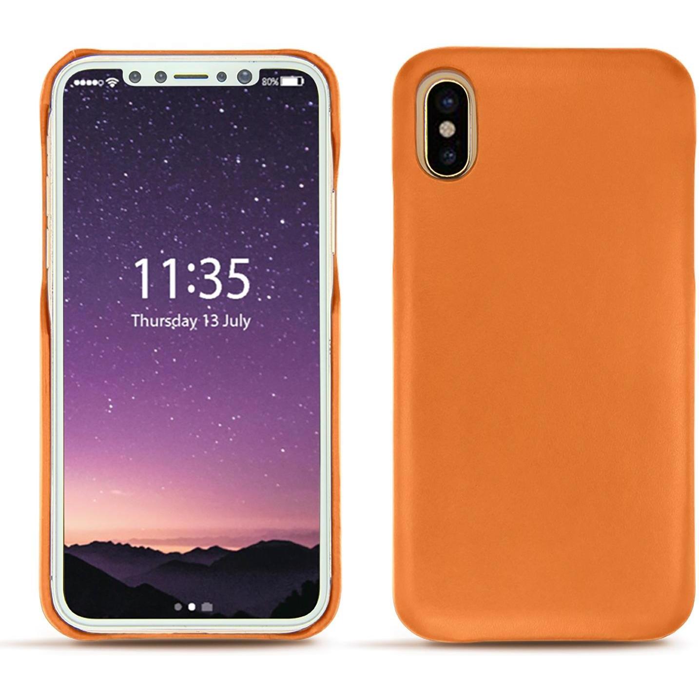 Thumbnail - Noreve Lederschutzhülle (Apple iPhone X), Smartphone Hülle, Orange