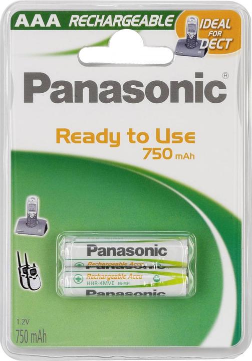 Productafbeelding Panasonic Oplaadbare DECT (2 Pcs., AAA, 750 mAh)
