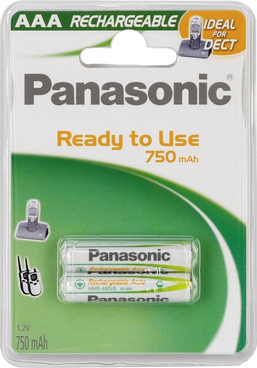 Produktbild Panasonic Rechargeable DECT (2 Stk., AAA, 750 mAh)