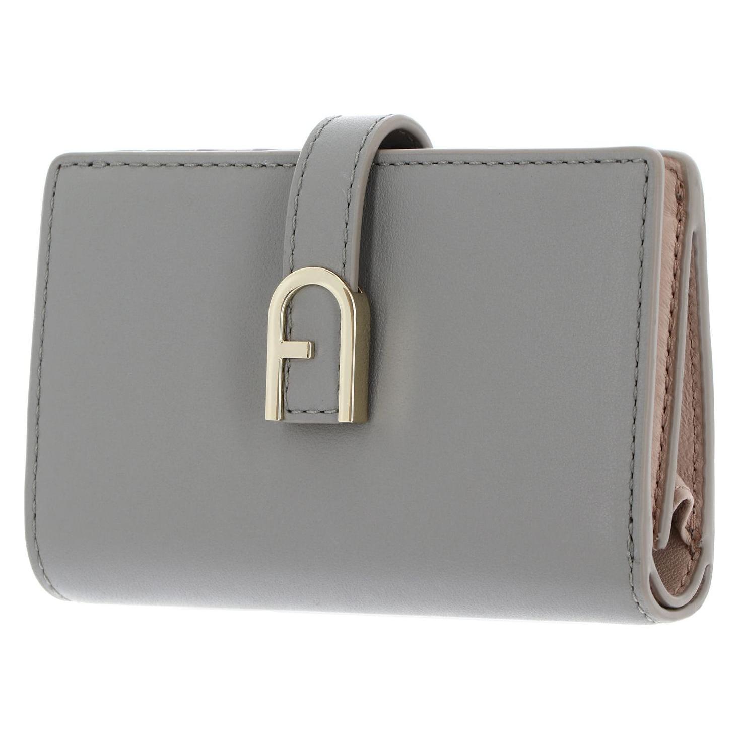 Furla, Damen, Portemonnaie, Flow Compact Wallet, Grau