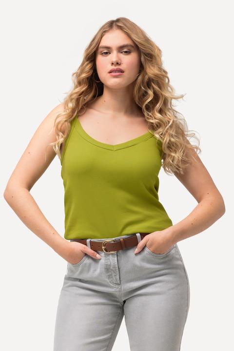 Produktbild Ulla Popken Ripptop, Slim, V-Ausschnitt, ärmellos, schmale Träger (50, 52)