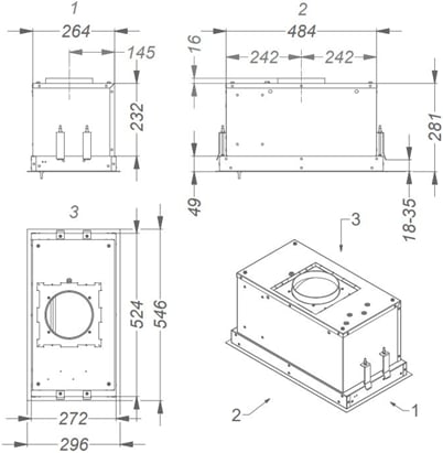 Actual product image NOVY Hood Essence 828 Canopy, Energy efficiency class B, Plotis 60 cm, 398 m³/h, Mechanical control (Substructure hood)