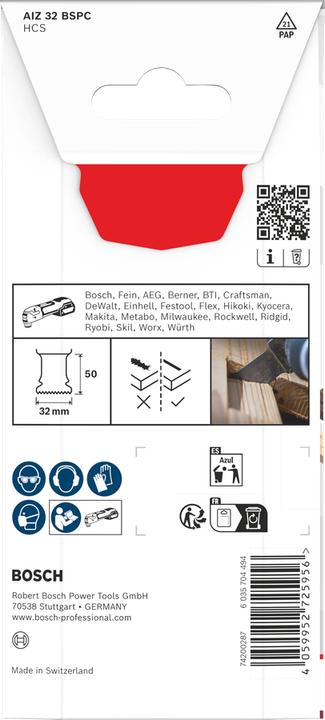 Immagine prodotto Bosch Professional Zubehör AIZ 32 BSPC Tauchsägeblatt für Multifunktionswerkzeuge