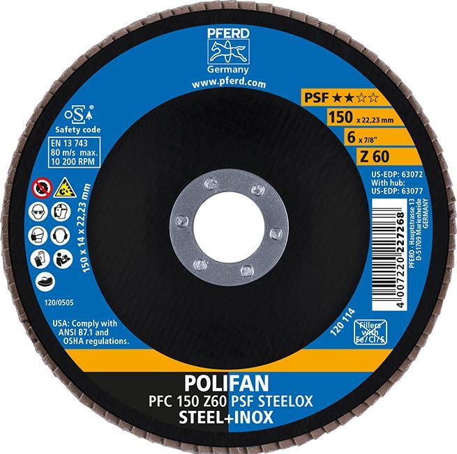 Actual product image Pferd 67766150 PFC 150 Z 60 PSF STEELOX flap disc diameter 150 mm (60)
