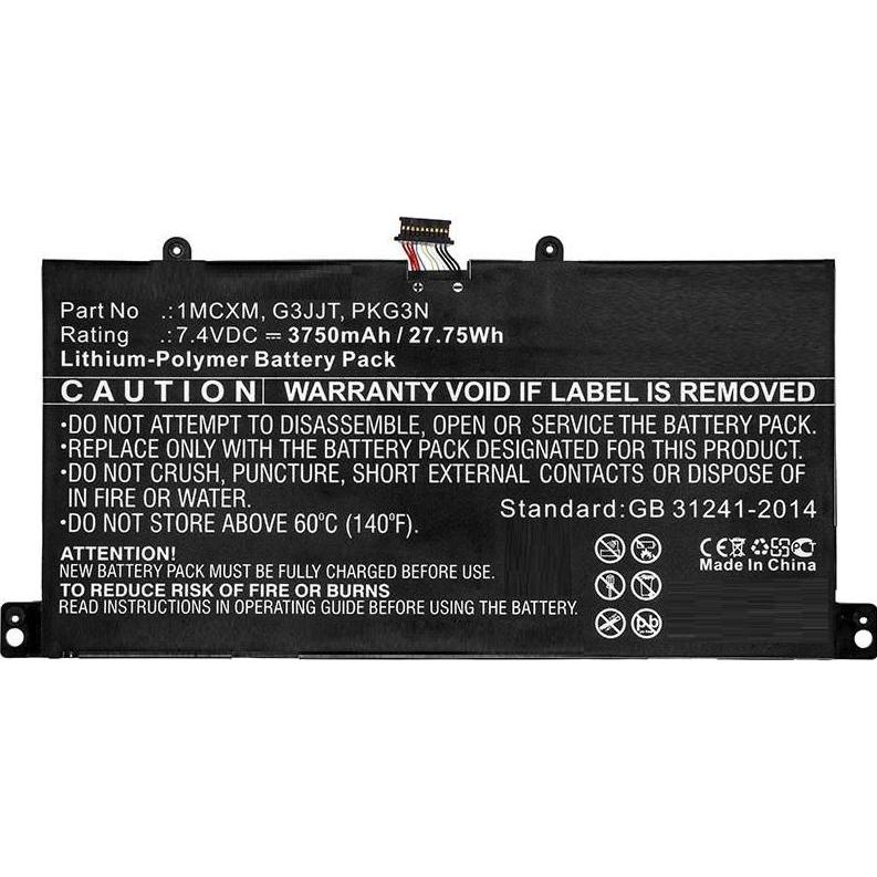 CoreParts Laptop Battery for DELL (3750 mAh), Notebook Akku, Schwarz