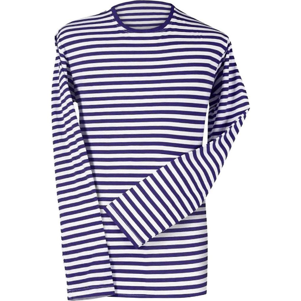 Thetru Herren Ringelshirt langarm blau-weiss – alltagstauglich (XS)