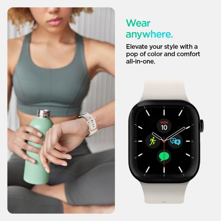 Produktbild Spigen - Nano Pop - Apple Watch 1/2/3/4/5/6/7/8/9/10/SE/SE 2 (38/40/41/42mm) - Orange Beige (Aluminium, Plastic, Silicone)