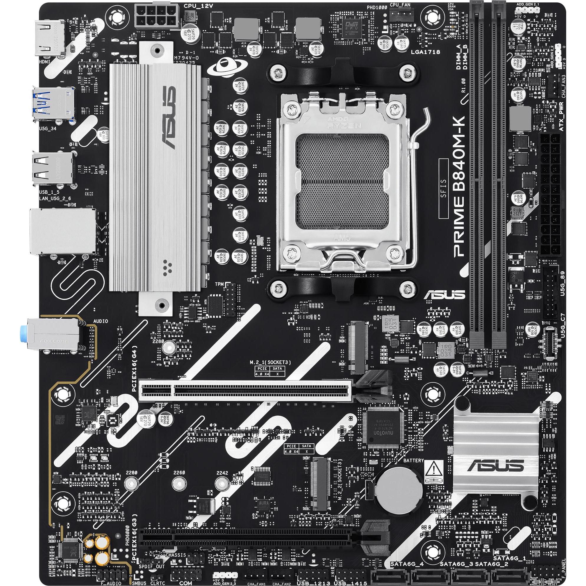 ASUS PRIME B840M-K Motherboard (AM5, AMD B840, Micro ATX (mATX)), Mainboard