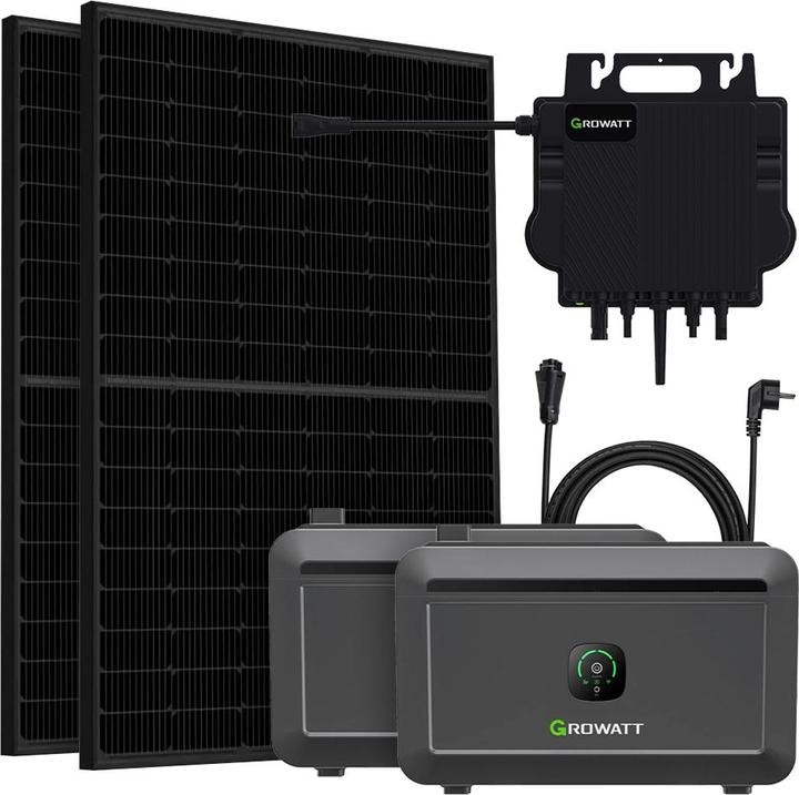 Produktbild Offgridtec Growatt 4,09kWh 860Wp NEO 800M-X Balkonkraftwerk mit Noah2000 Speicher (860 W)