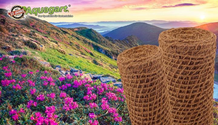 Immagine prodotto Aquagart 120m Böschungsmatte Ufermatte Kokos 1m breit Teichfolie Kokosmatte 450g