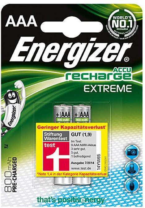 Produktbild Energizer Recharge Extreme (2 Stk., AAA, 800 mAh)