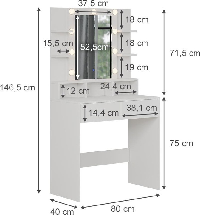 Produktbild Vicco Taylor (80 x 40 x 146.5 cm)