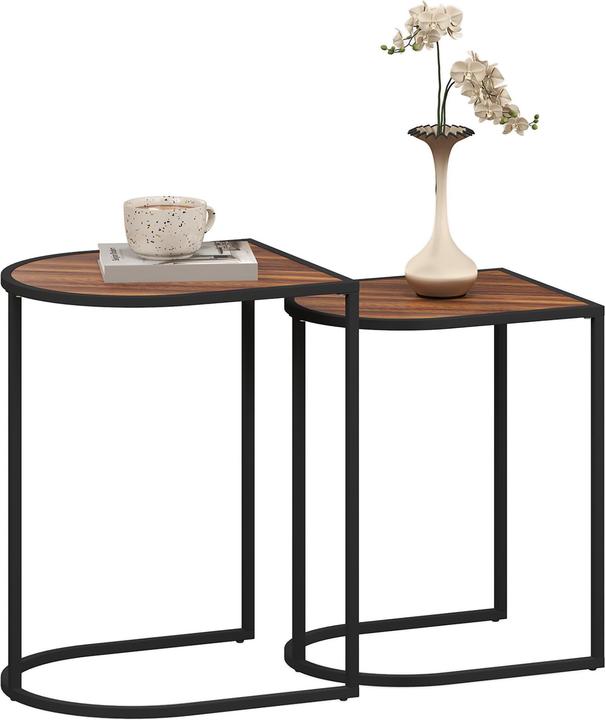 Image du produit Homcom Couchtisch Set MDF, Stahl Braun