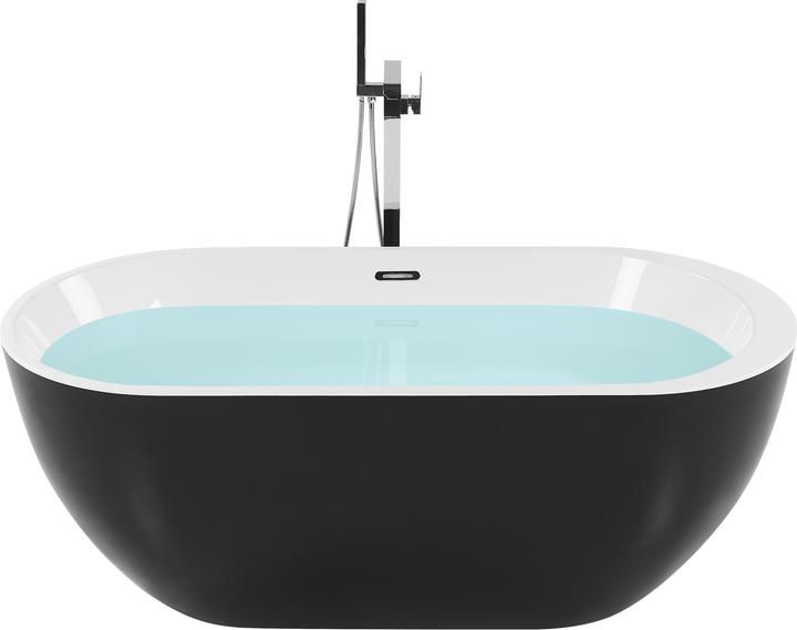 Actual product image Beliani Bath tub free-standing black oval 170 x 80 cm NEVIS (220 l, 170 cm, 80 cm)