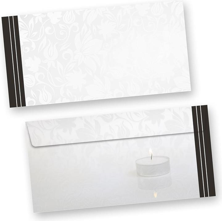 Produktbild Tatmotive Trauer-Briefumschläge DIN lang (250 Stück) (110 x 220 mm, 250 x)