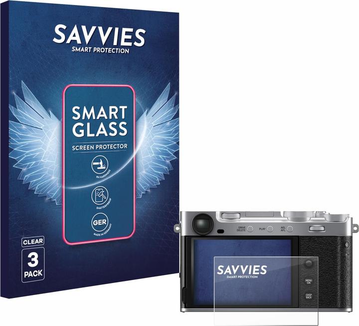 Savvies 3x Smart Glass – Hybrid Glass Pellicola in vetro 9H per Fujifilm X-E5 (Pellicola protettiva)