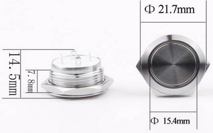 Actual product image Tru Components Stainless steel push button