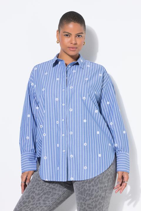 Image du produit Studio Untold Chemisier oversize, rayures et paillettes (46, 48)
