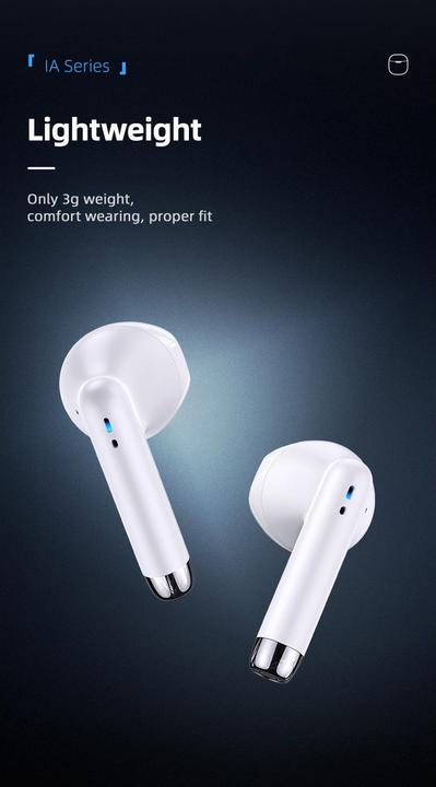 Actual product image Usams Słuchawki Bluetooth 5.0 TWS IA series bezprzewodowe biały/white BHUIA02 (US-IA04) (4 h, Wireless)