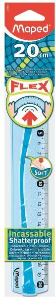 Maped 244020 Flat ruler Flex, 200 mm made of plastic, break-proof (20 cm)