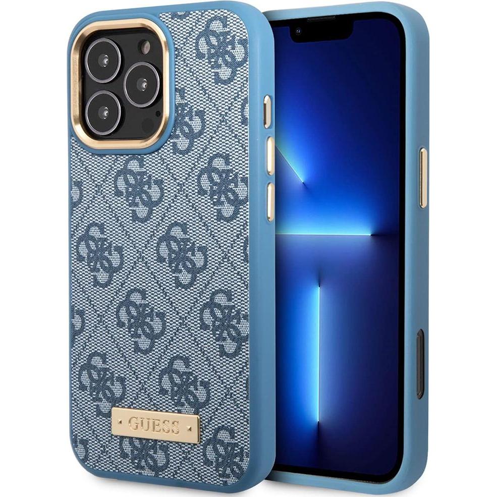 Guess GUHMP16XU4GPRB iPhone 16 Pro Max 6.9" niebieski/blue hardcase 4G Logo Plate MagSafe (Apple iPhone 16 Pro Max), Sma...