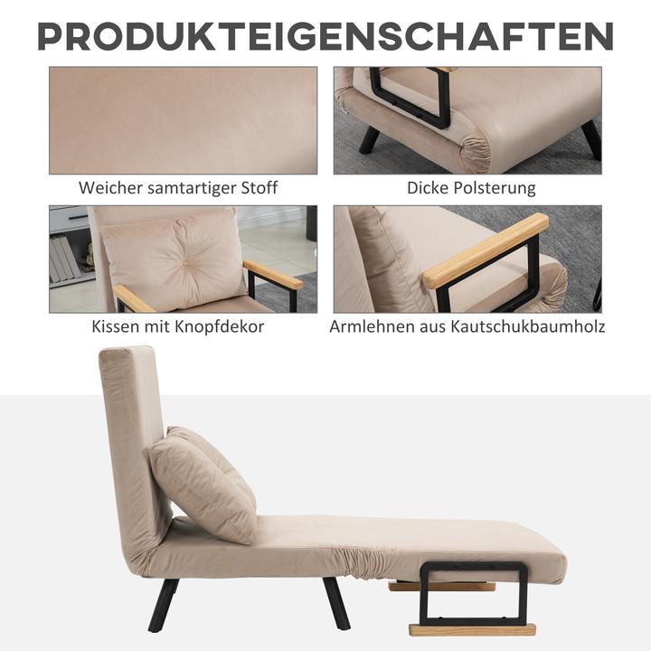 Immagine prodotto Homcom Schlafsofa Stahl, Polyester Beige