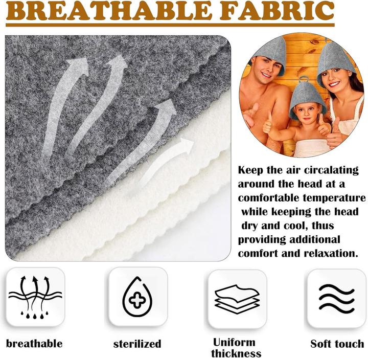 Produktbild Nikko Saunahut Badehut aus Wollfilz, Banja grau