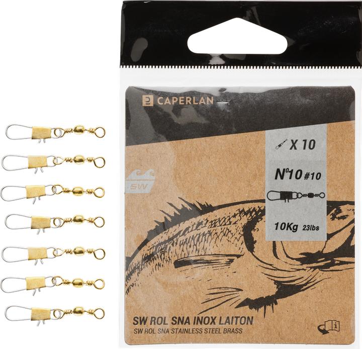 Immagine prodotto Caperlan Moschettone girevole Rolling Snap in acciaio inox confezione da 10 pezzi
