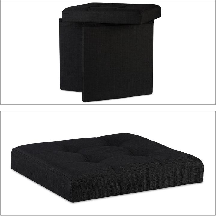 Actual product image Relaxdays Folding Storage Ottoman