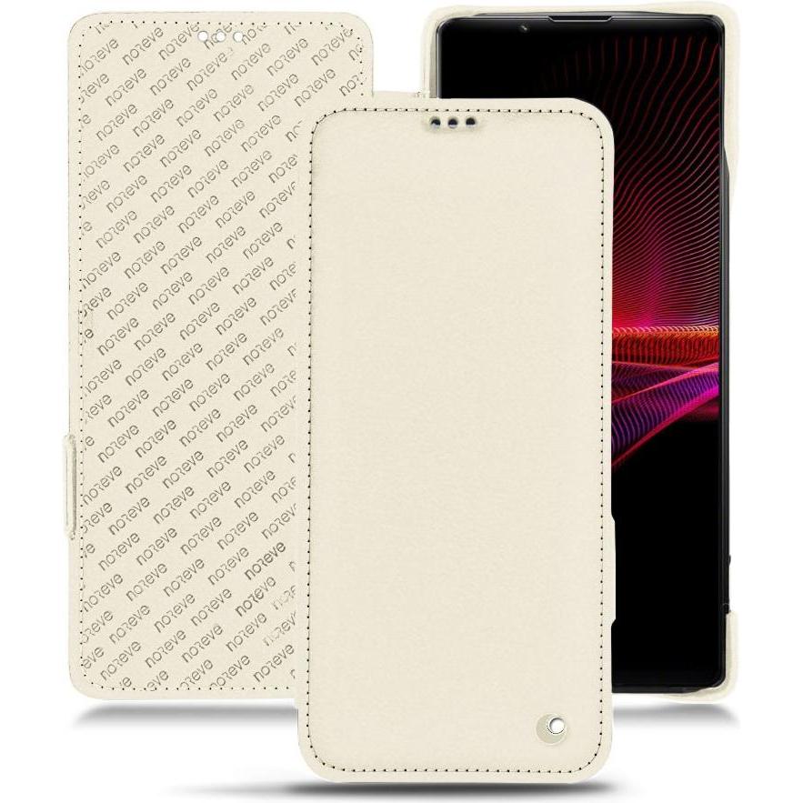 Thumbnail - Noreve Lederschutzhülle horizontal (Sony Xperia 1 III), Smartphone Hülle, Weiss