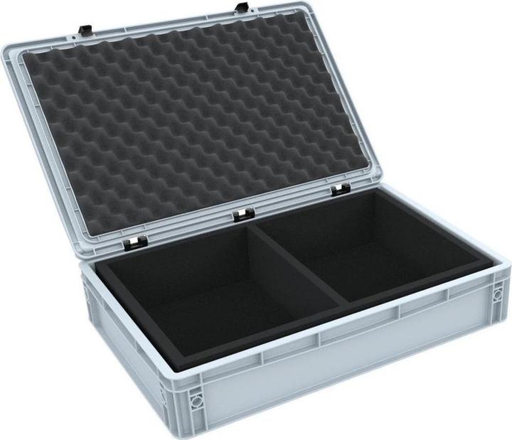 Feldherr ED 64/12 HG Eurobehälter mit Scharnierdeckel 600 x 400 x 135 mm inklusive 2-fach (Materiale sintetico, Schiuma solida)