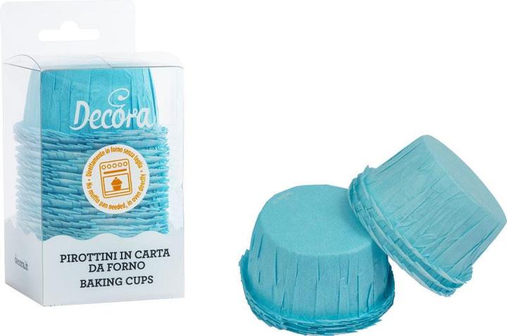 Produktbild Decora Muffinförmchen zerknittert Hellblau, 25 Stück (5.50 cm)