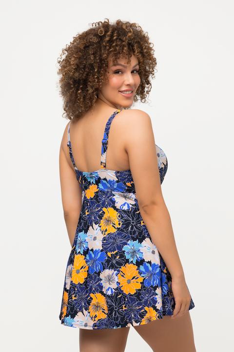 Image du produit Ulla Popken Robe de bain, bonnets souples. Imprimé à fleurs. Décolleté esprit bustier. (44)