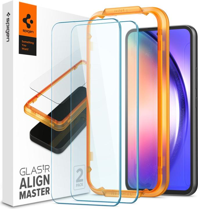 Produktbild Spigen Gehärtetes Glas Alm Glas.Tr 2er-Pack Galaxy A54 5g Klar (2 Stk., Samsung Galaxy A54 5G)