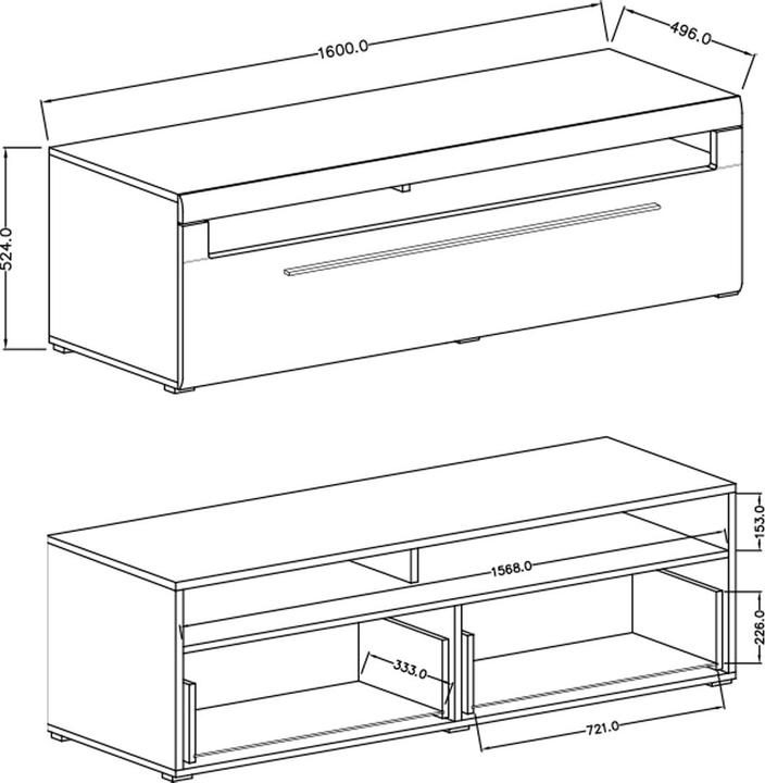 Actual product image Helvetia Möbel Tulsa (160 x 50 x 52 cm)