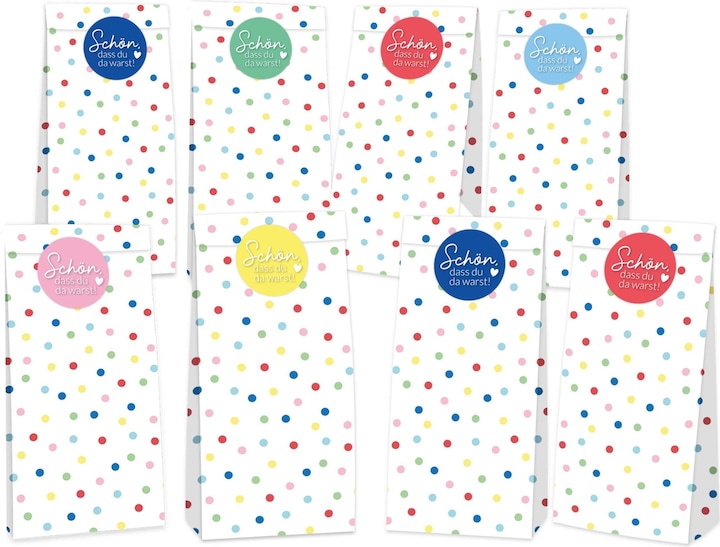 Actual product image Papierdrachen 24 birthday bags - confetti