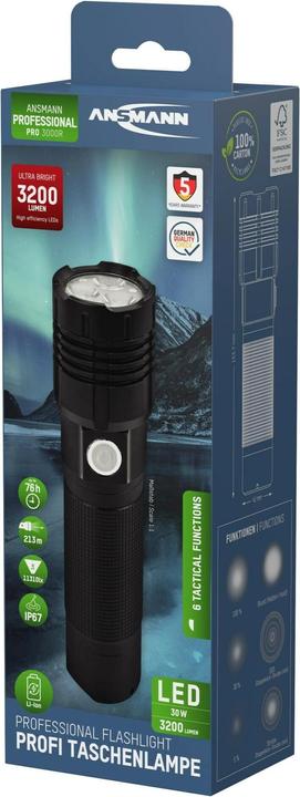 Actual product image Ansmann LED torch Pro 3000R incl. second rechargeable battery (4.10 cm, 3200 lm)