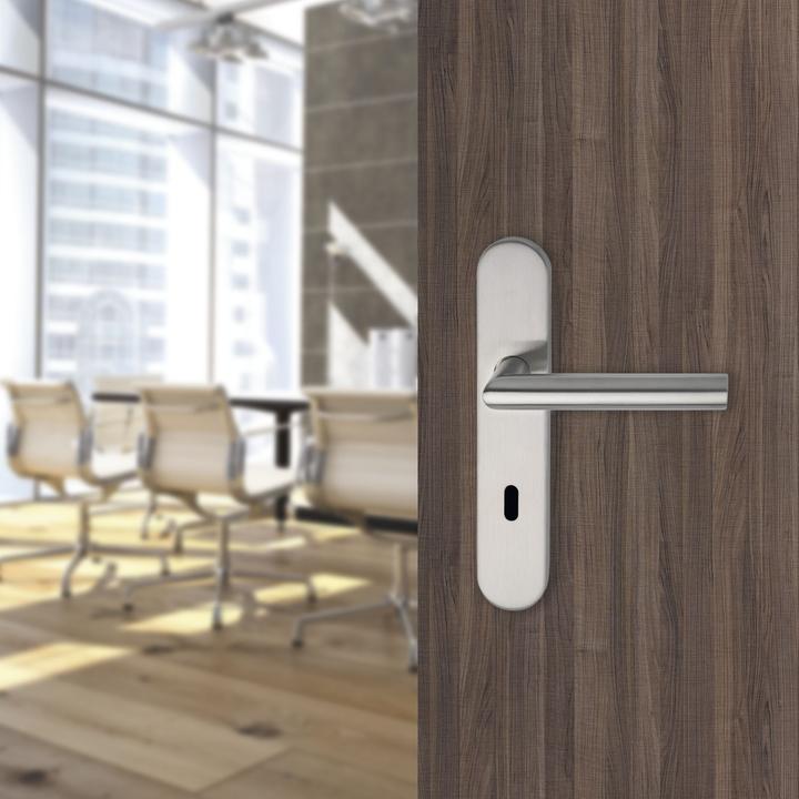 Actual product image Marchesi GEHRUNG lever handle set, BB 90, stainless steel matt ÖNORM (Door set)