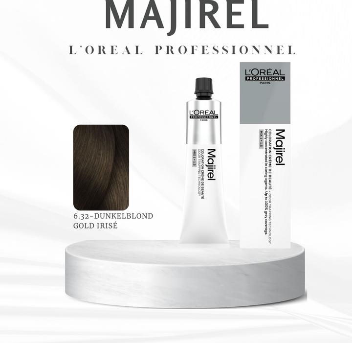 Produktbild L'Oréal Professionnel Majirel - Wb 6.32 R25 V140 Dunkelblond Gold Irisé (6.32 Dunkelblond Gold Irisé)