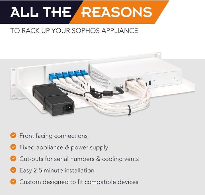 Produktbild Rackmount.IT 1.3/2U 6 x RJ-45, f/ Sophos RED 20, RED 60