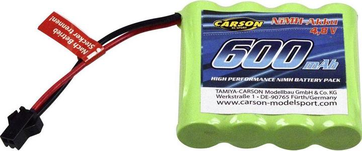 Actual product image Carson replacement battery nimh 4.8v 600mah jst plug (4.80 V, 400 mAh)