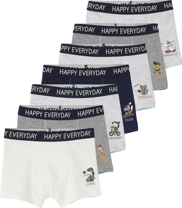 Produktbild Vertbaudet Bio-Kollektion: 7er-Pack Jungen Boxershorts mit Wochentag und Schriftzug (116, 7er Pack)