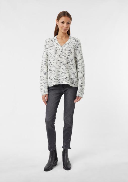 Produktbild Comma Strickpullover Rippstrickpullover aus Wollmix mit V-Ausschnitt (L)