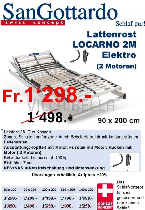 Actual product image San Gottardo Slatted frame Locarno Elektro 2M x